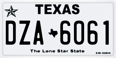 TX license plate DZA6061