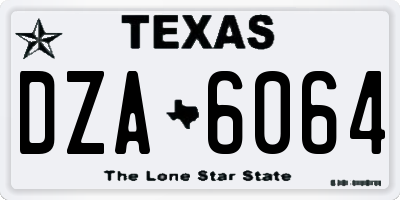 TX license plate DZA6064