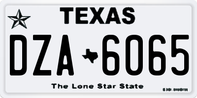 TX license plate DZA6065
