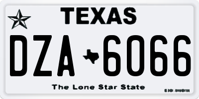 TX license plate DZA6066
