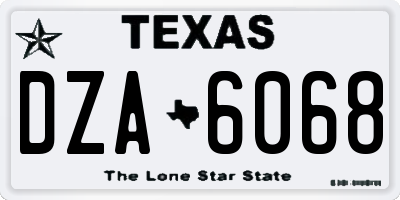 TX license plate DZA6068