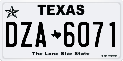 TX license plate DZA6071