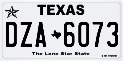TX license plate DZA6073