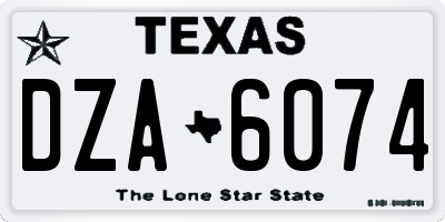 TX license plate DZA6074