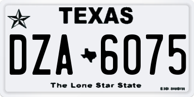TX license plate DZA6075