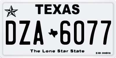 TX license plate DZA6077