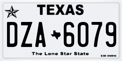 TX license plate DZA6079