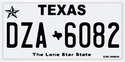 TX license plate DZA6082