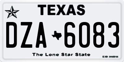 TX license plate DZA6083