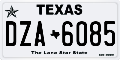 TX license plate DZA6085