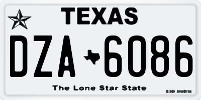 TX license plate DZA6086