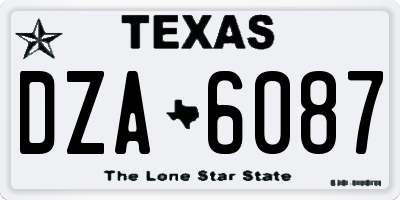 TX license plate DZA6087