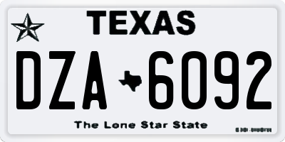 TX license plate DZA6092