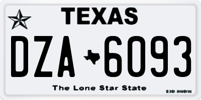 TX license plate DZA6093