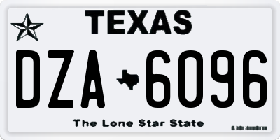 TX license plate DZA6096