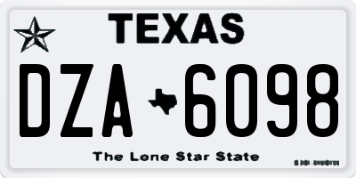 TX license plate DZA6098