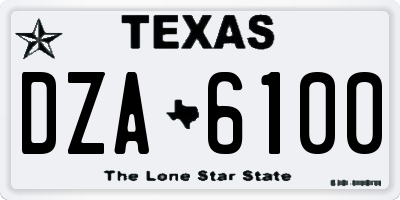 TX license plate DZA6100