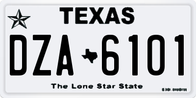 TX license plate DZA6101