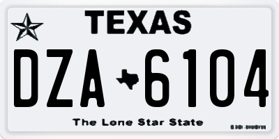 TX license plate DZA6104