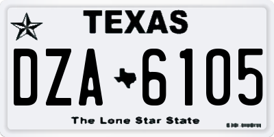 TX license plate DZA6105