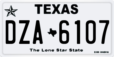 TX license plate DZA6107