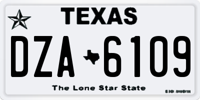 TX license plate DZA6109