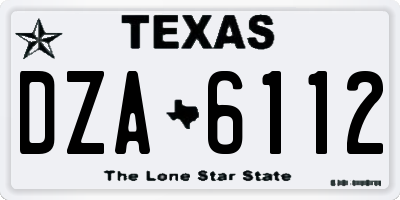 TX license plate DZA6112