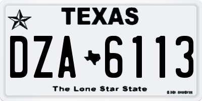 TX license plate DZA6113
