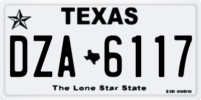 TX license plate DZA6117