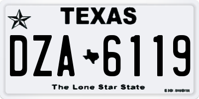 TX license plate DZA6119