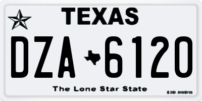 TX license plate DZA6120