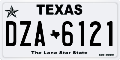 TX license plate DZA6121