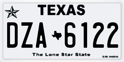 TX license plate DZA6122