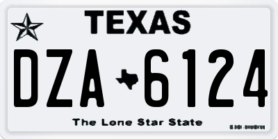 TX license plate DZA6124