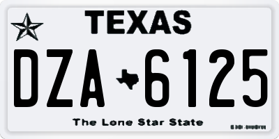 TX license plate DZA6125