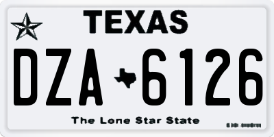 TX license plate DZA6126