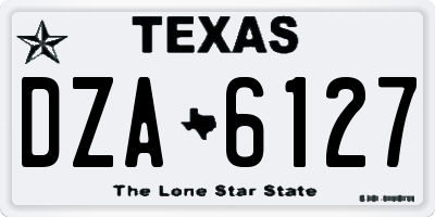 TX license plate DZA6127
