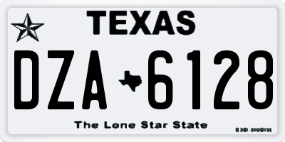 TX license plate DZA6128