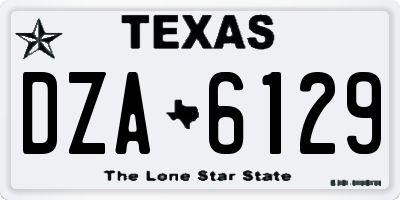 TX license plate DZA6129
