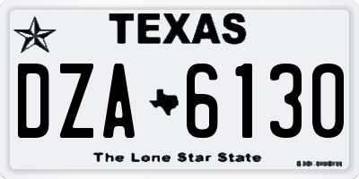 TX license plate DZA6130