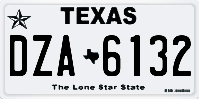 TX license plate DZA6132