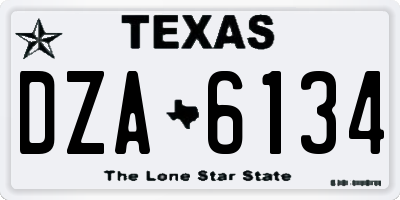 TX license plate DZA6134