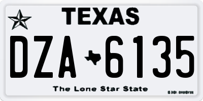 TX license plate DZA6135