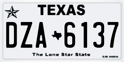 TX license plate DZA6137