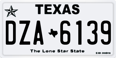 TX license plate DZA6139