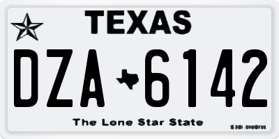 TX license plate DZA6142