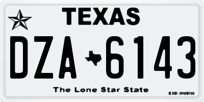 TX license plate DZA6143