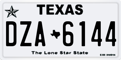 TX license plate DZA6144