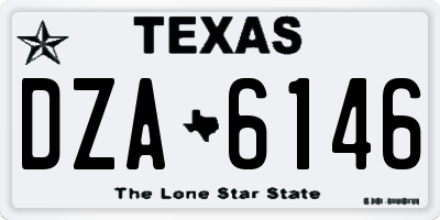 TX license plate DZA6146