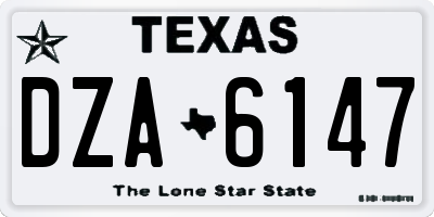 TX license plate DZA6147